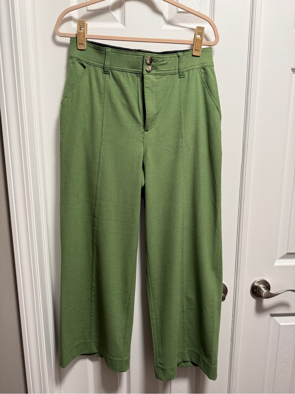 Democracy Green Cropped Wide-Leg Pants - current season, worn once